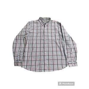 Dockers Button Up Plaid Shirt Mens Size Large Plaid WPL 423 Purple Blue White